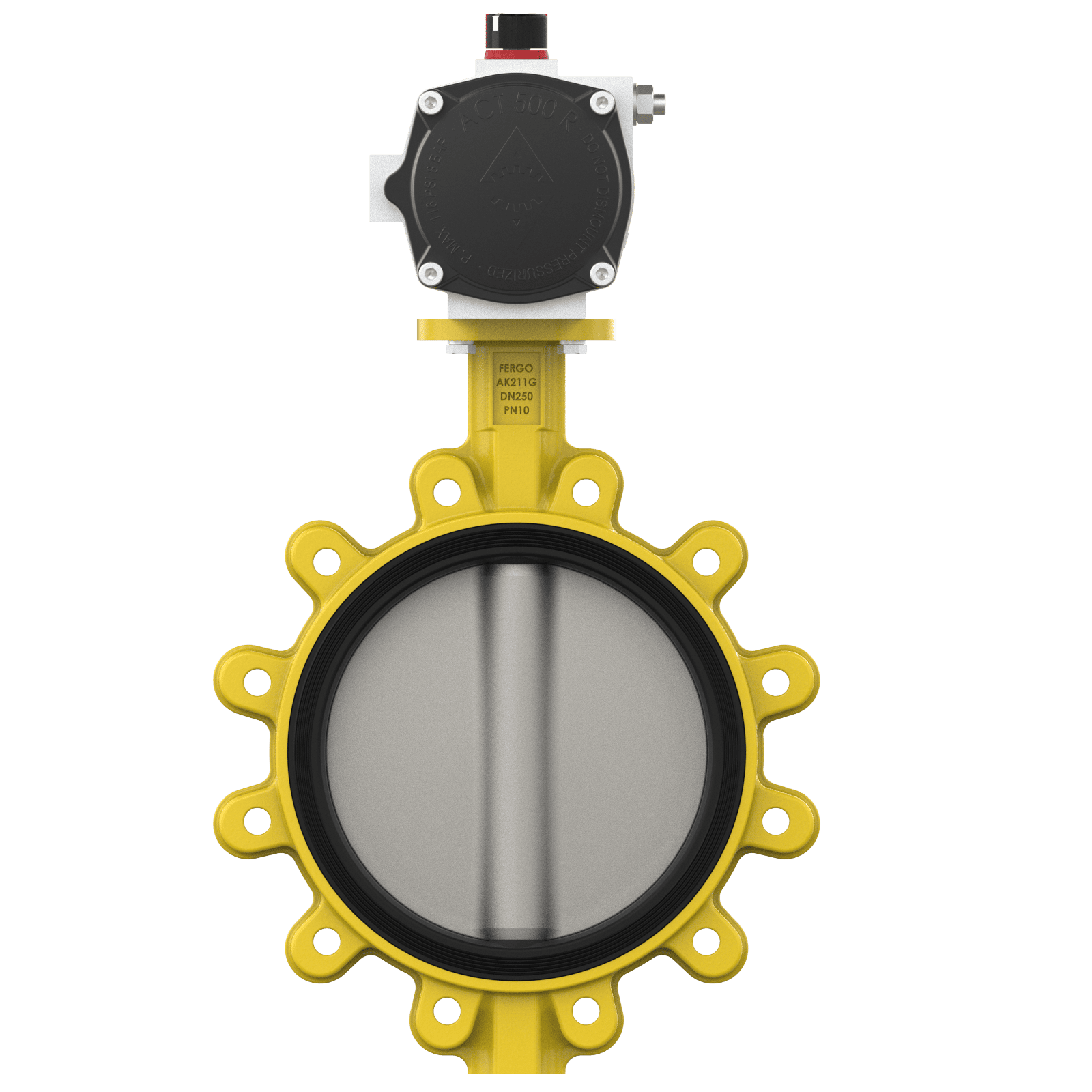 Pneumatische Absperrklappe DN250 PN10 für Gas