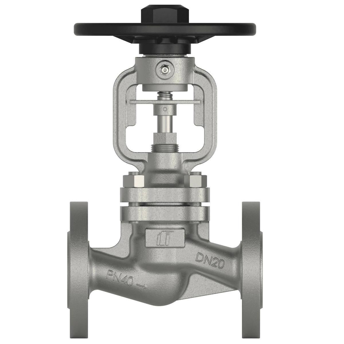 Stainless steel bellows sealed globe valve DN20 with flanged ends Stainless steel bellows sealed globe valve DN20