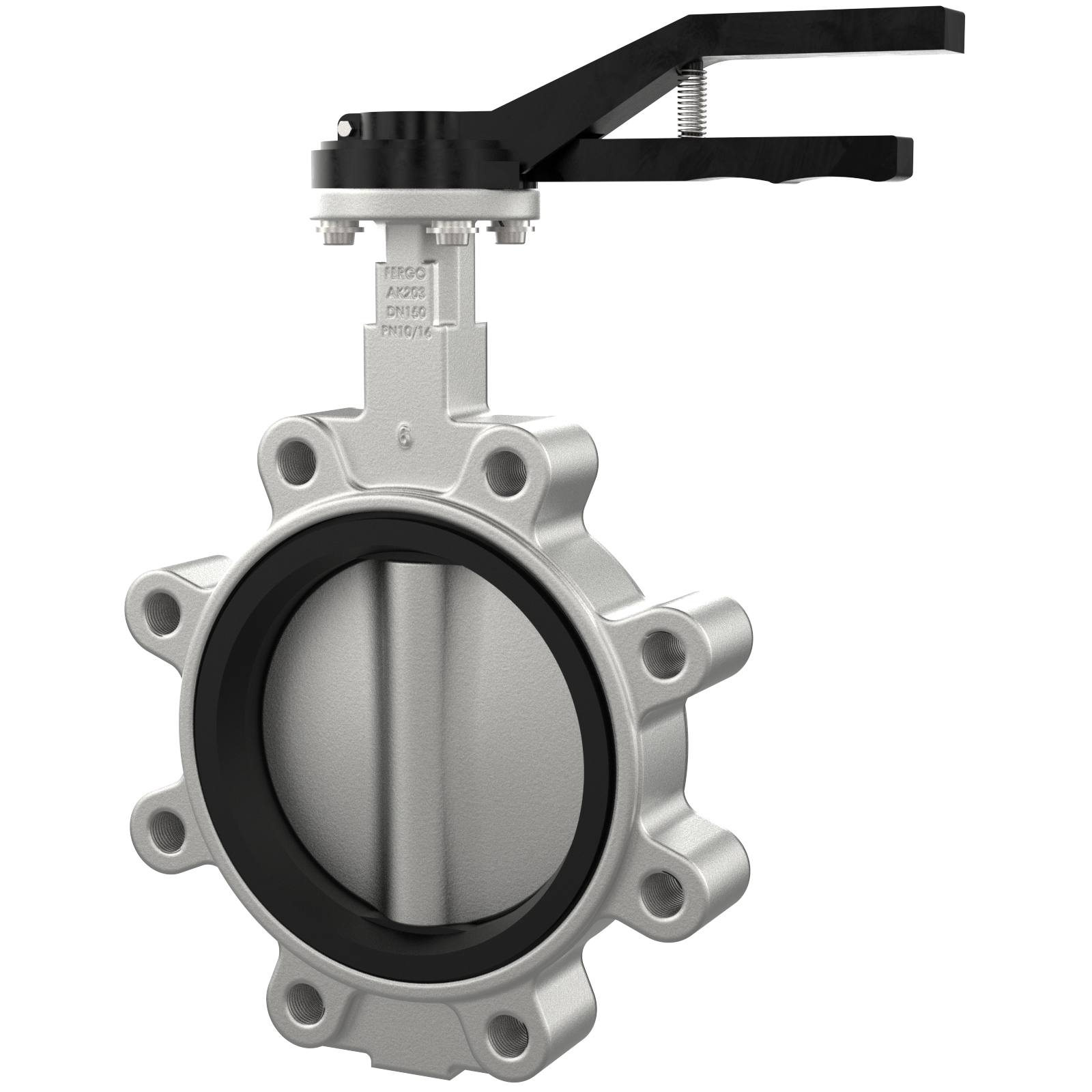 Stainless steel butterfly valve DN150