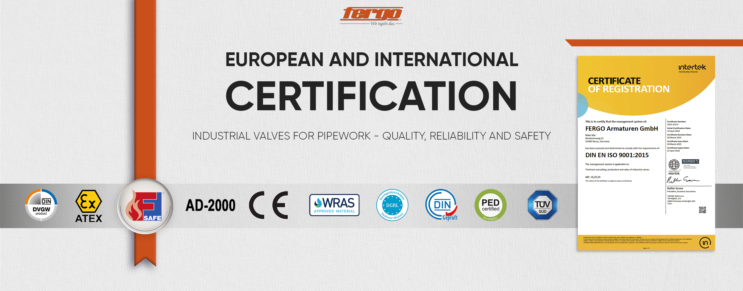 FERGO – International Certifications for Industrial Valves