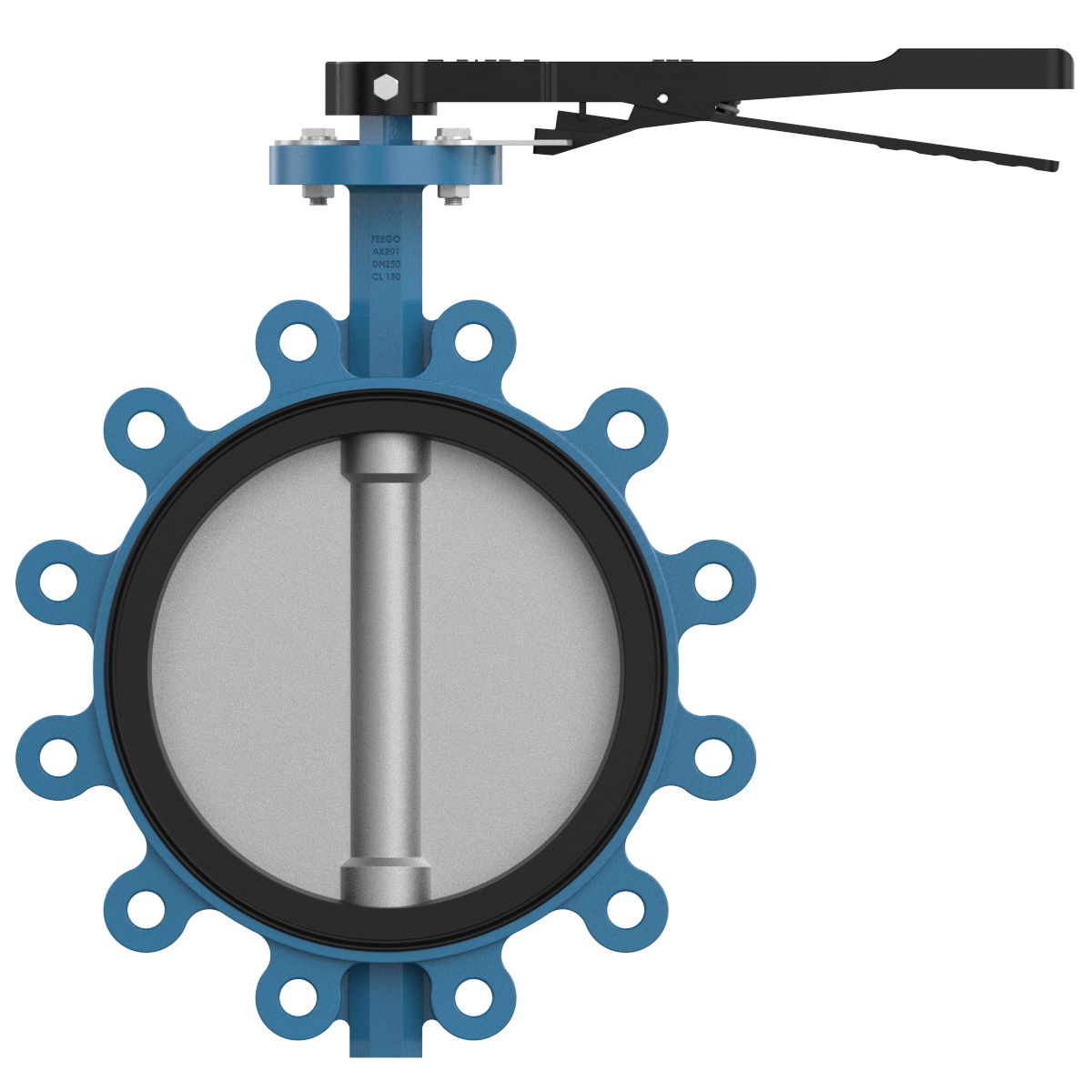 Butterfly valve DN250 ASME Class 150 for industrial piping systems