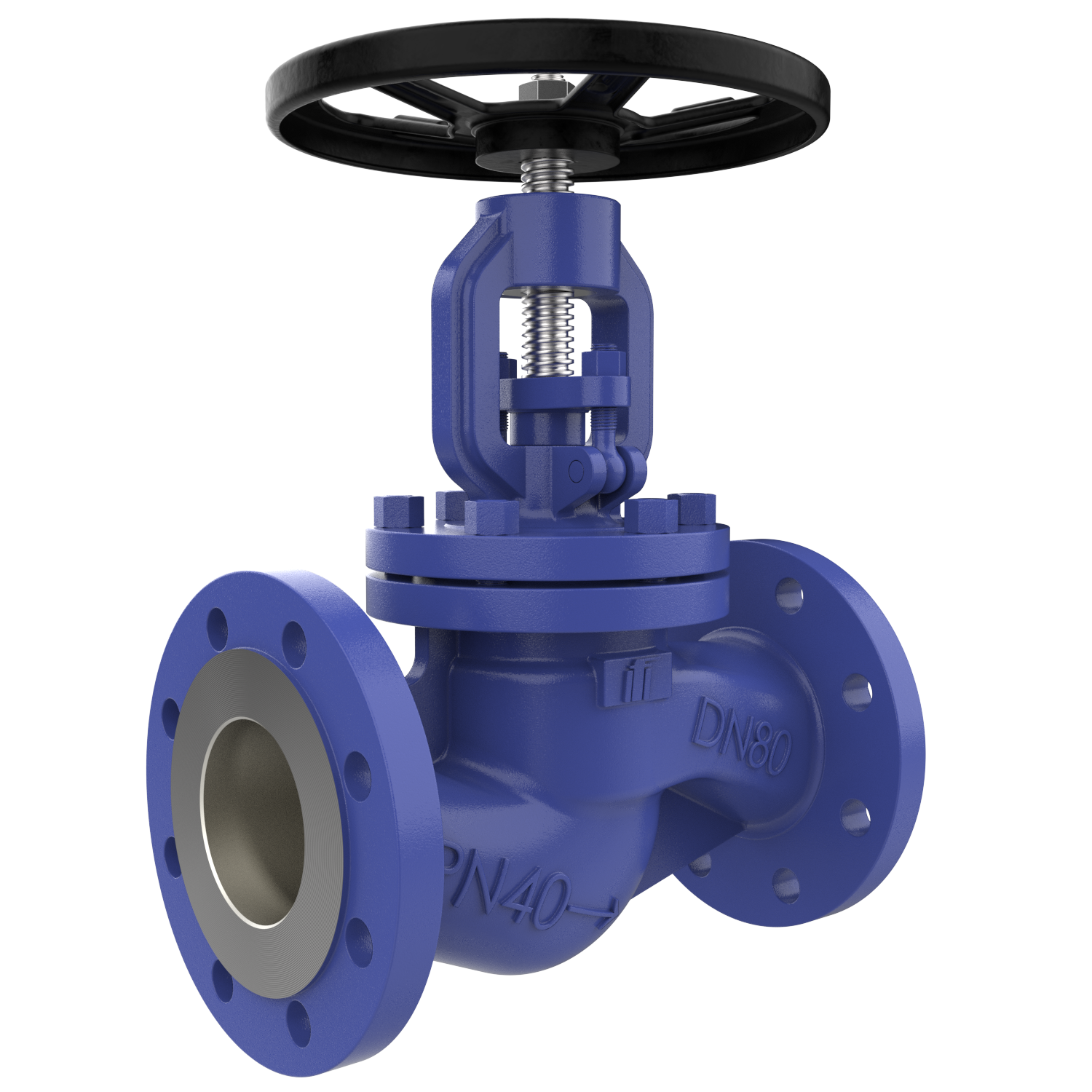 VG430 flanged shut-off valve DN 80 PN16/40 steel handwheel