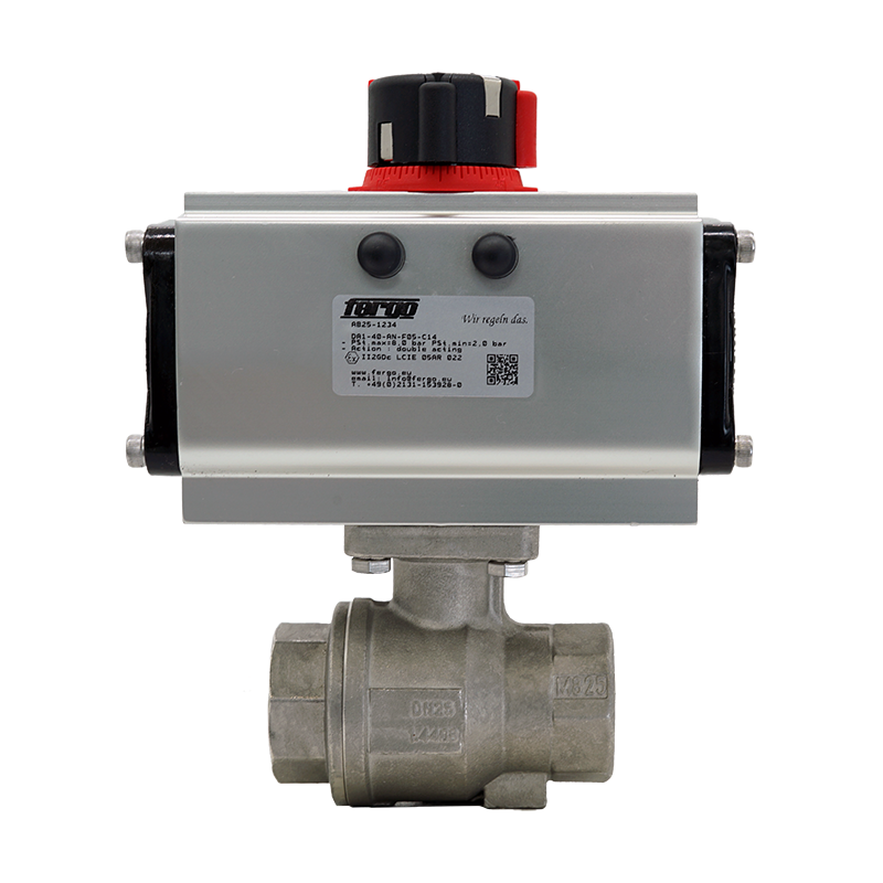 Pneumatic ball valve for gas