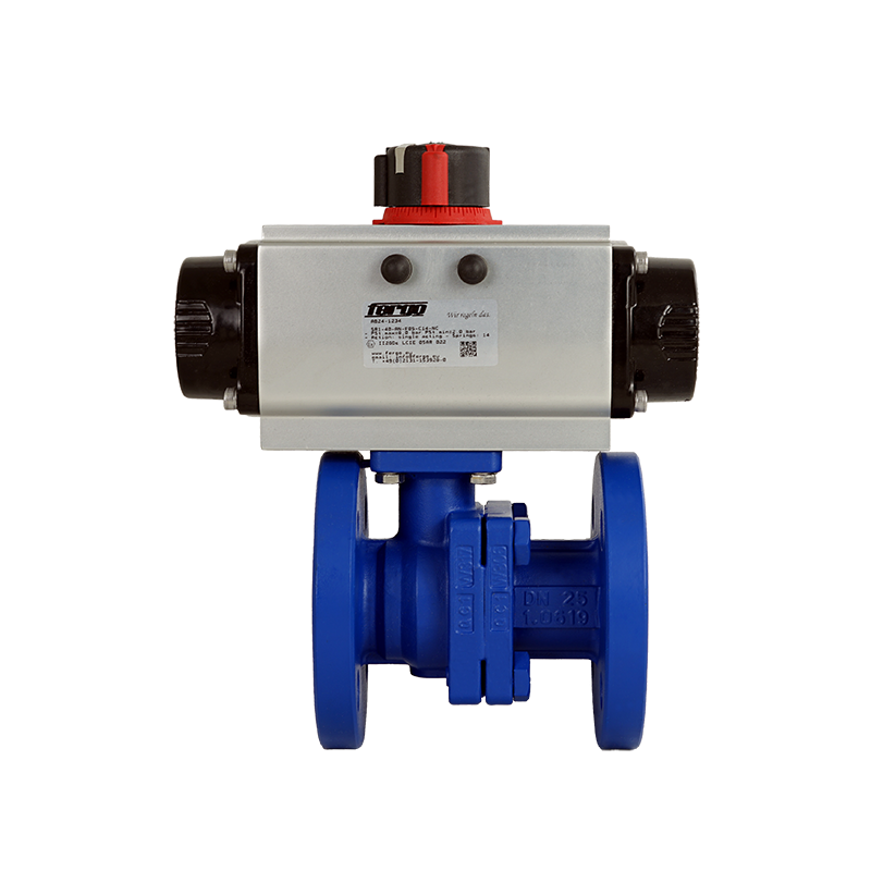 Flanschkugelhahn pneumatisch Gas
