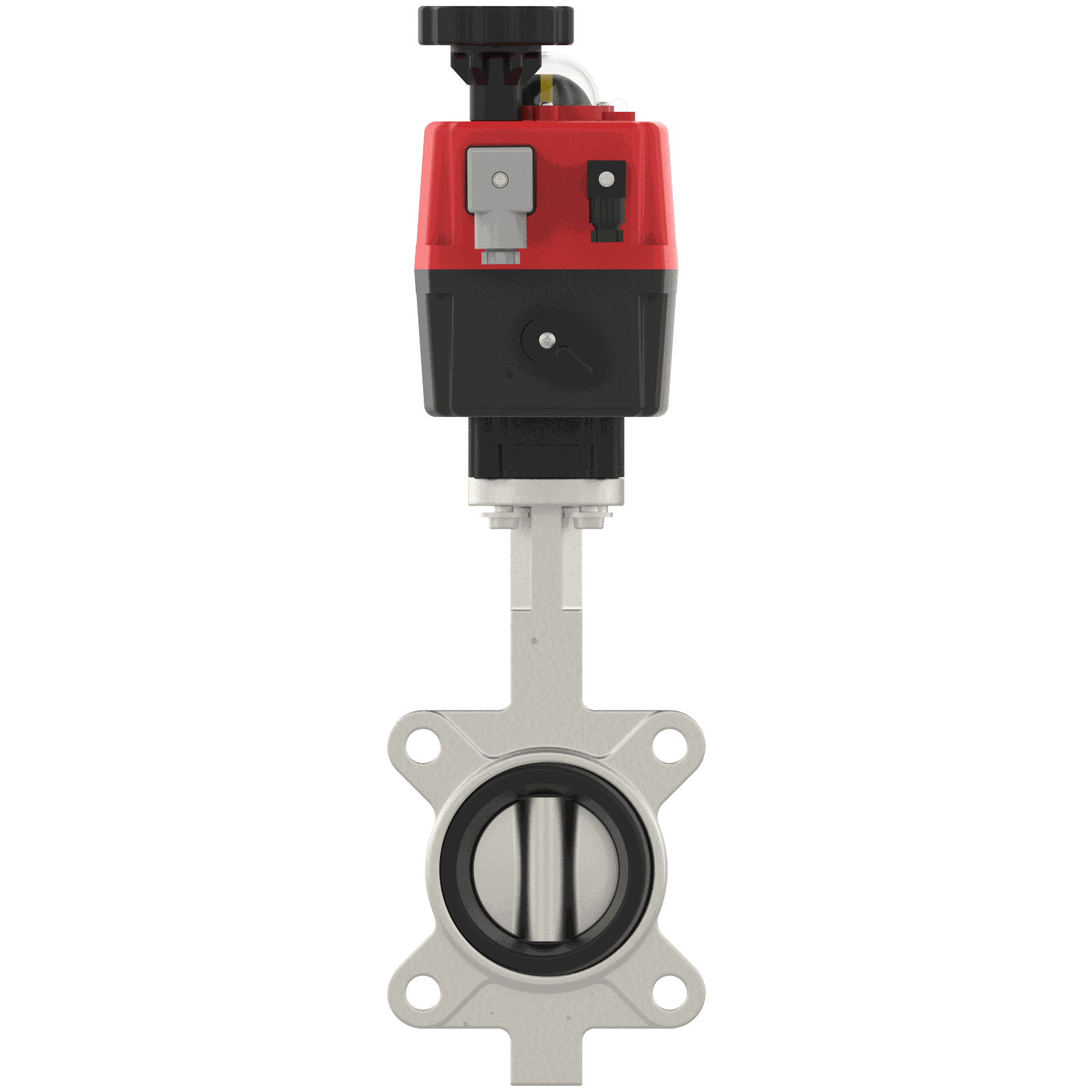 Stainless steel butterfly valve DN65 with electric actuator for industrial applications Electric stainless steel butterfly valve DN65