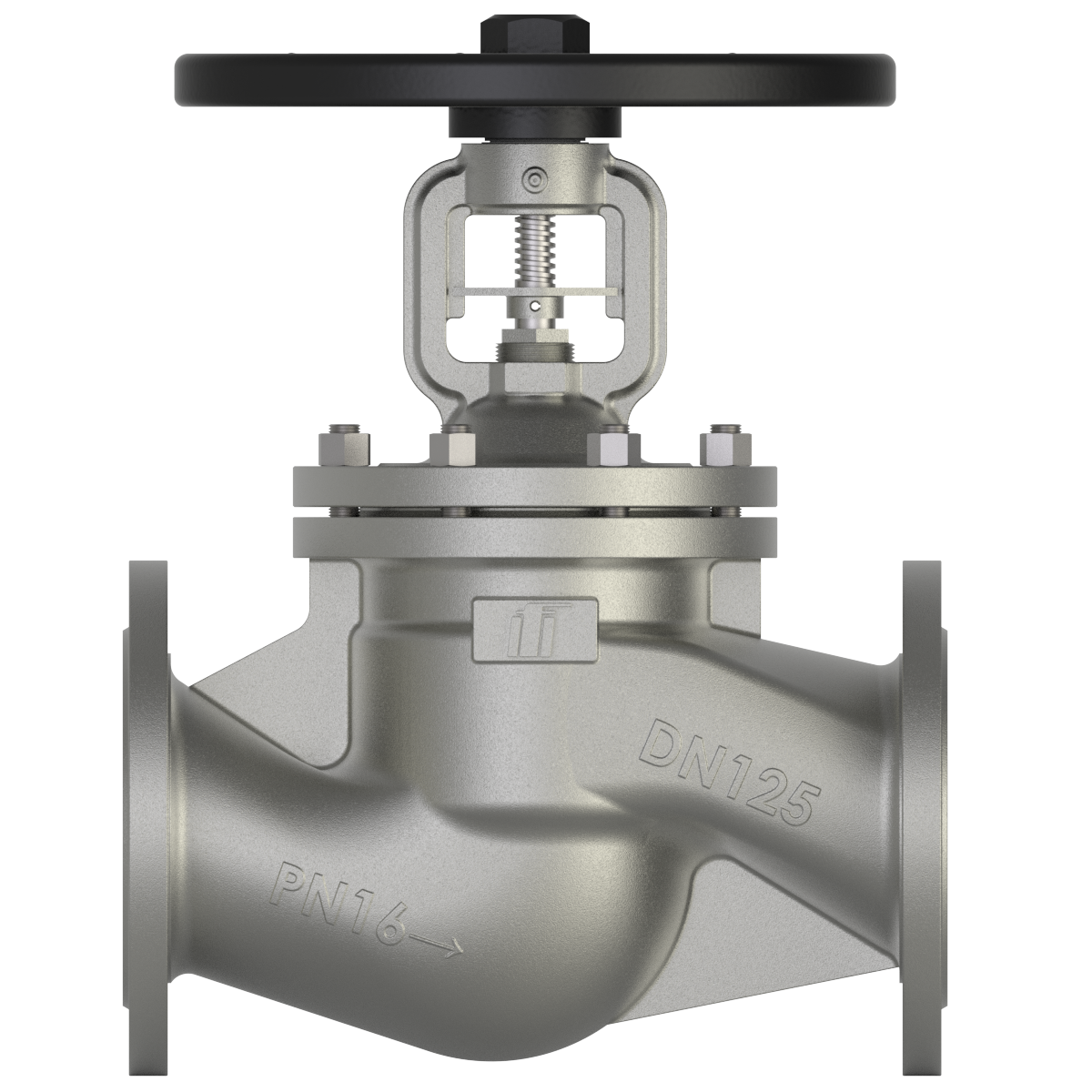 Stainless steel bellows sealed globe valve DN125 PN16