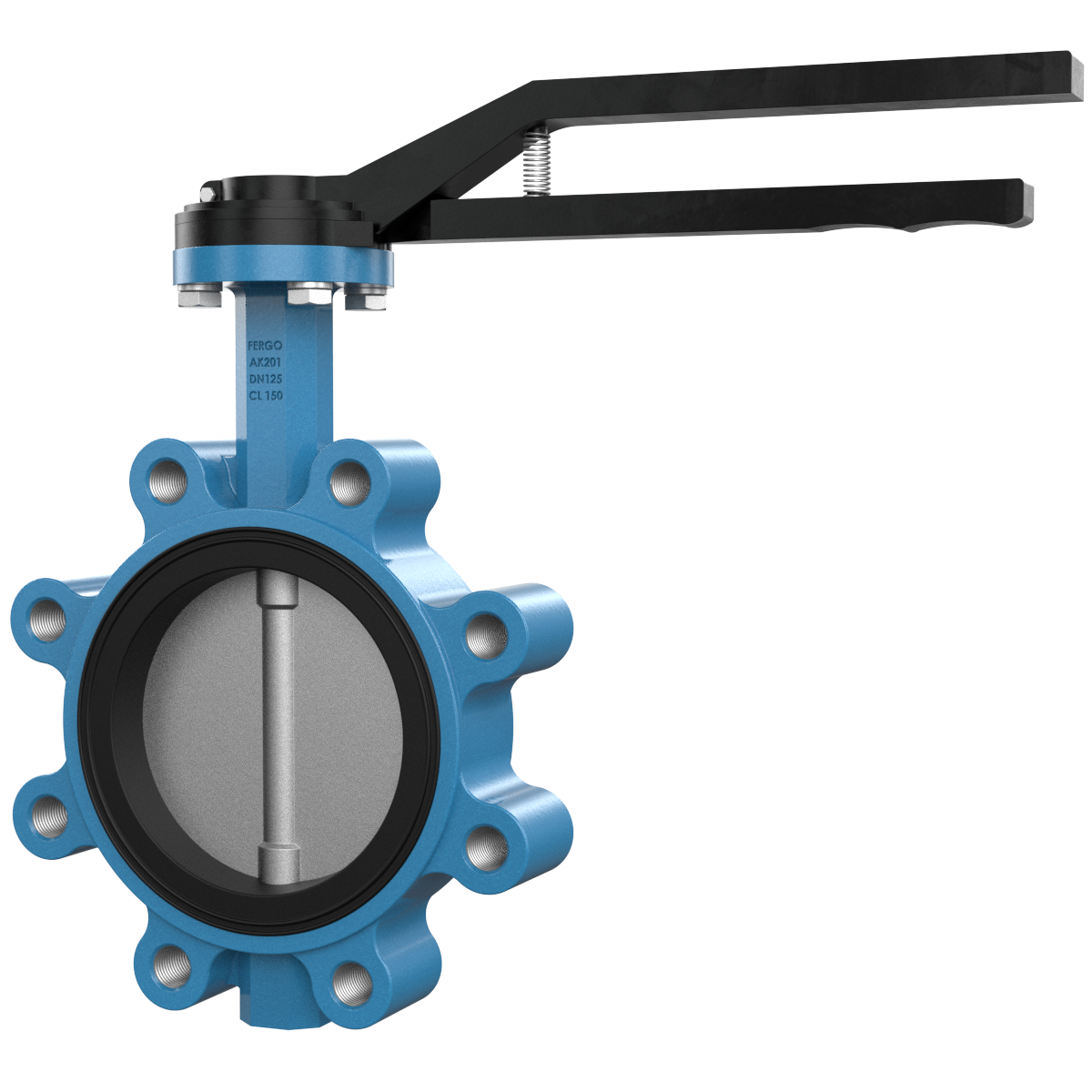 Butterfly valve DN125 ASME Class 150 for industrial piping systems