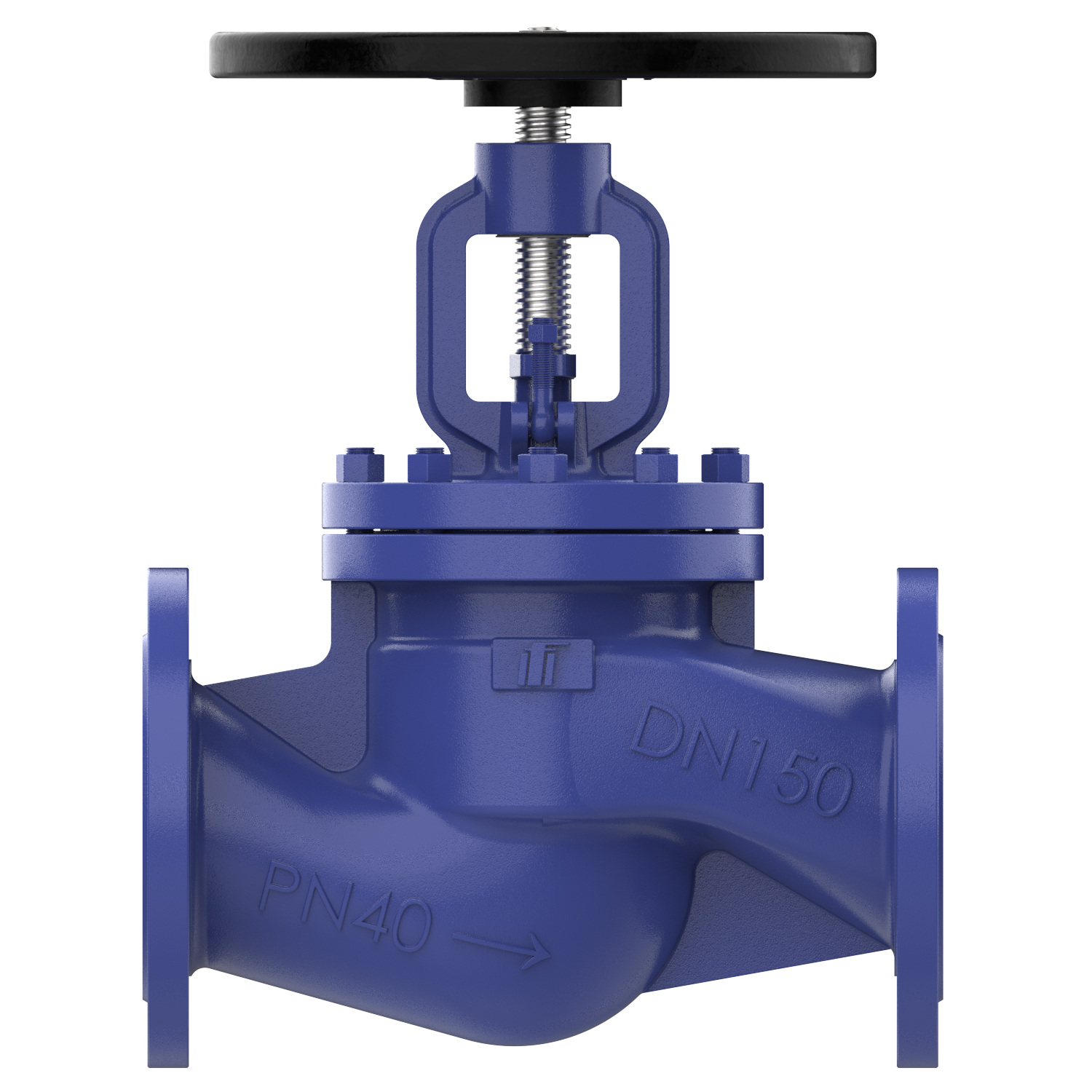 VG430 flanged shut-off valve DN 150 PN40 steel TA air handwheel