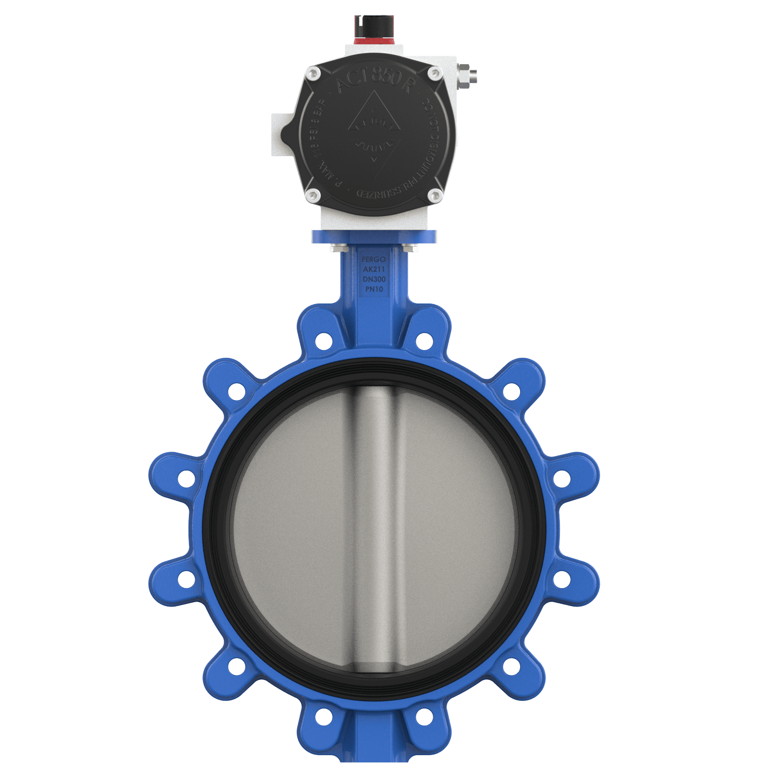 Pneumatic butterfly valve DN300 PN10