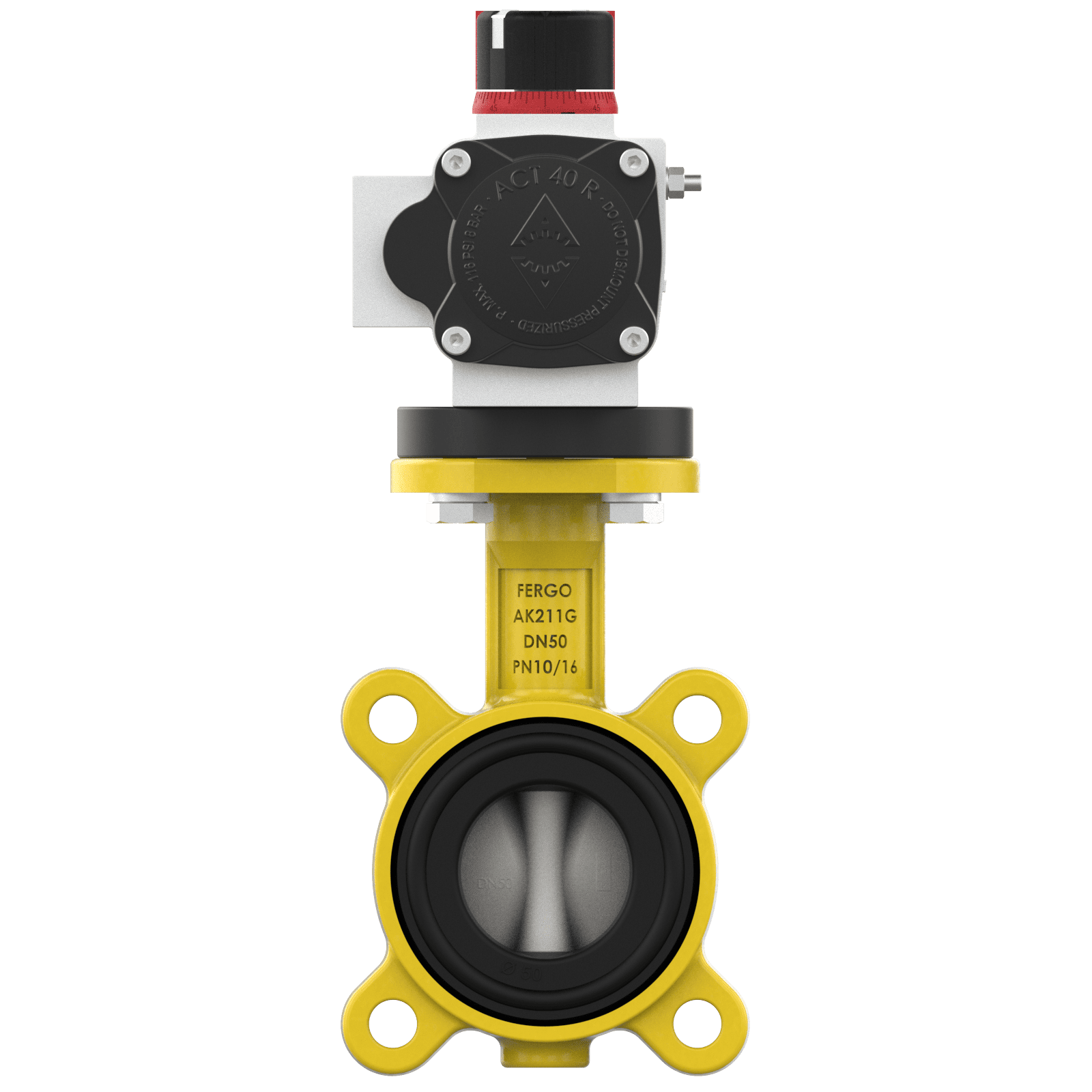Pneumatische Absperrklappe DN50 für Gas