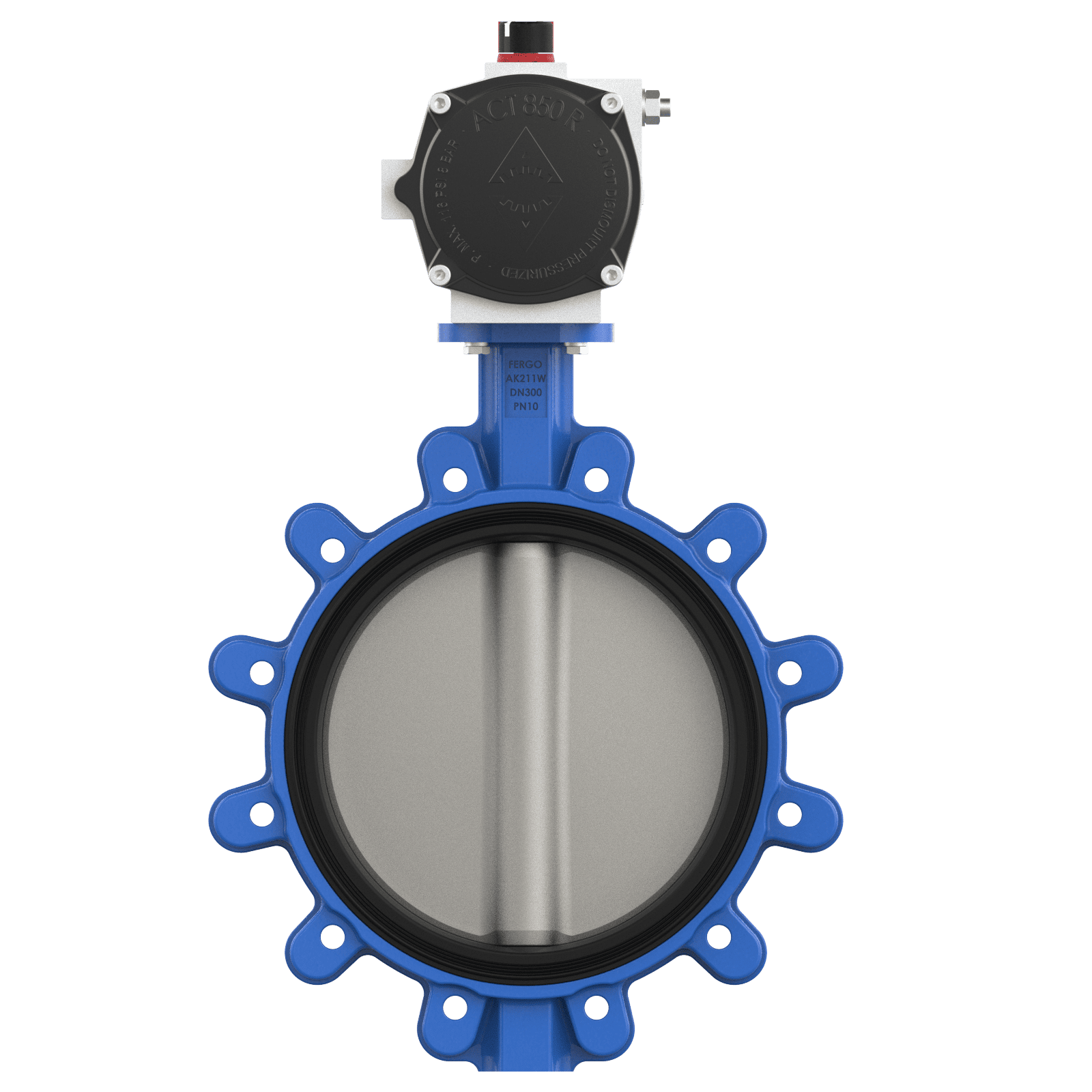 Vanne papillon DN300 PN10 pour eau potable avec actionneur pneumatique Vanne papillon pneumatique DN300 PN10 pour eau potable