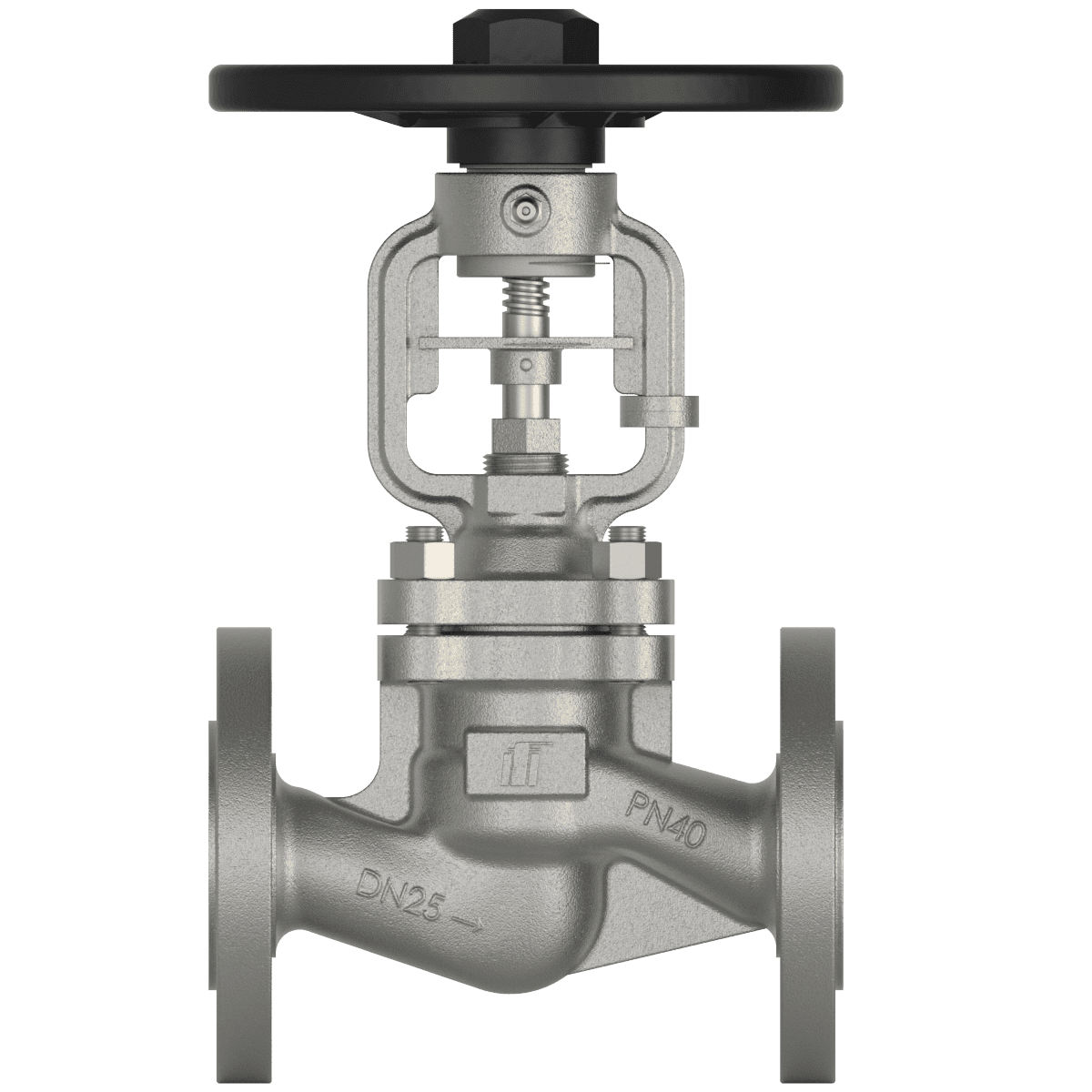 Robinet à soupape à soufflet en acier inoxydable DN25