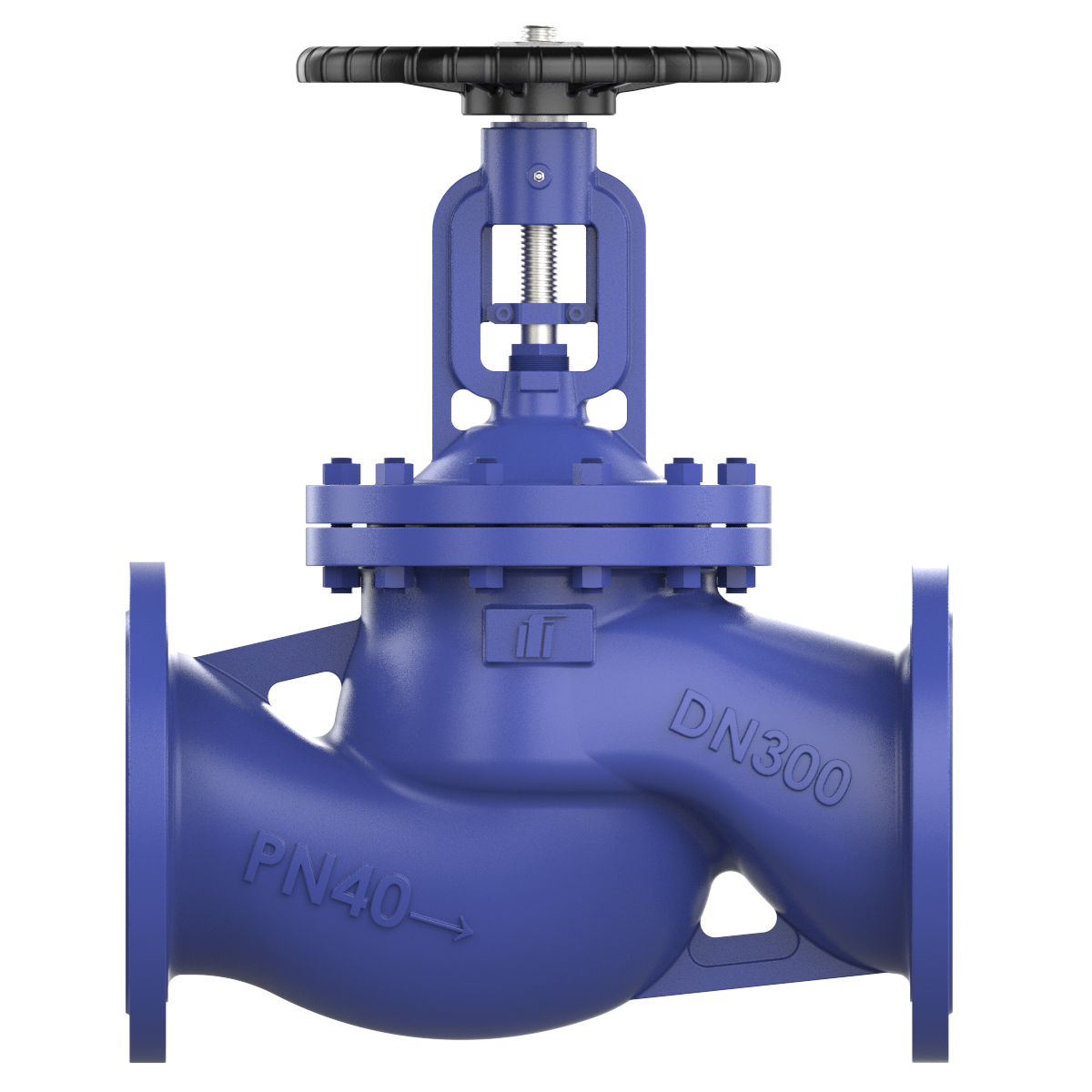 Steel bellows sealed globe valve DN300 PN40 with flanged ends Bellows sealed globe valve DN300 PN40