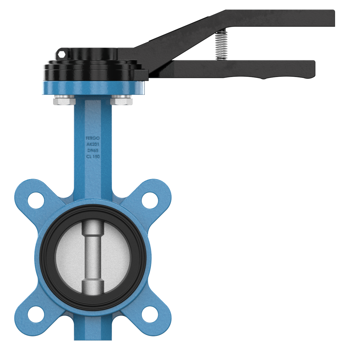 Butterfly valve DN65 ASME Class 150 for industrial piping systems