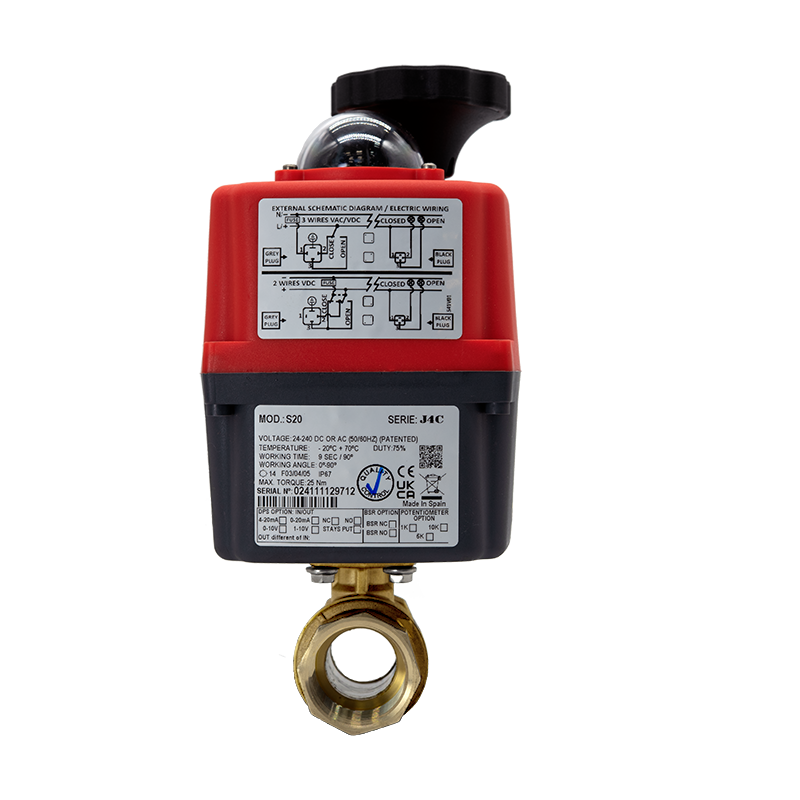 KH124W Ball valve 3/4 inch DVGW drinking water brass electric 24V - 230V AC/DC Trinkwasser Kugelhahn mit elektrischem Antrieb