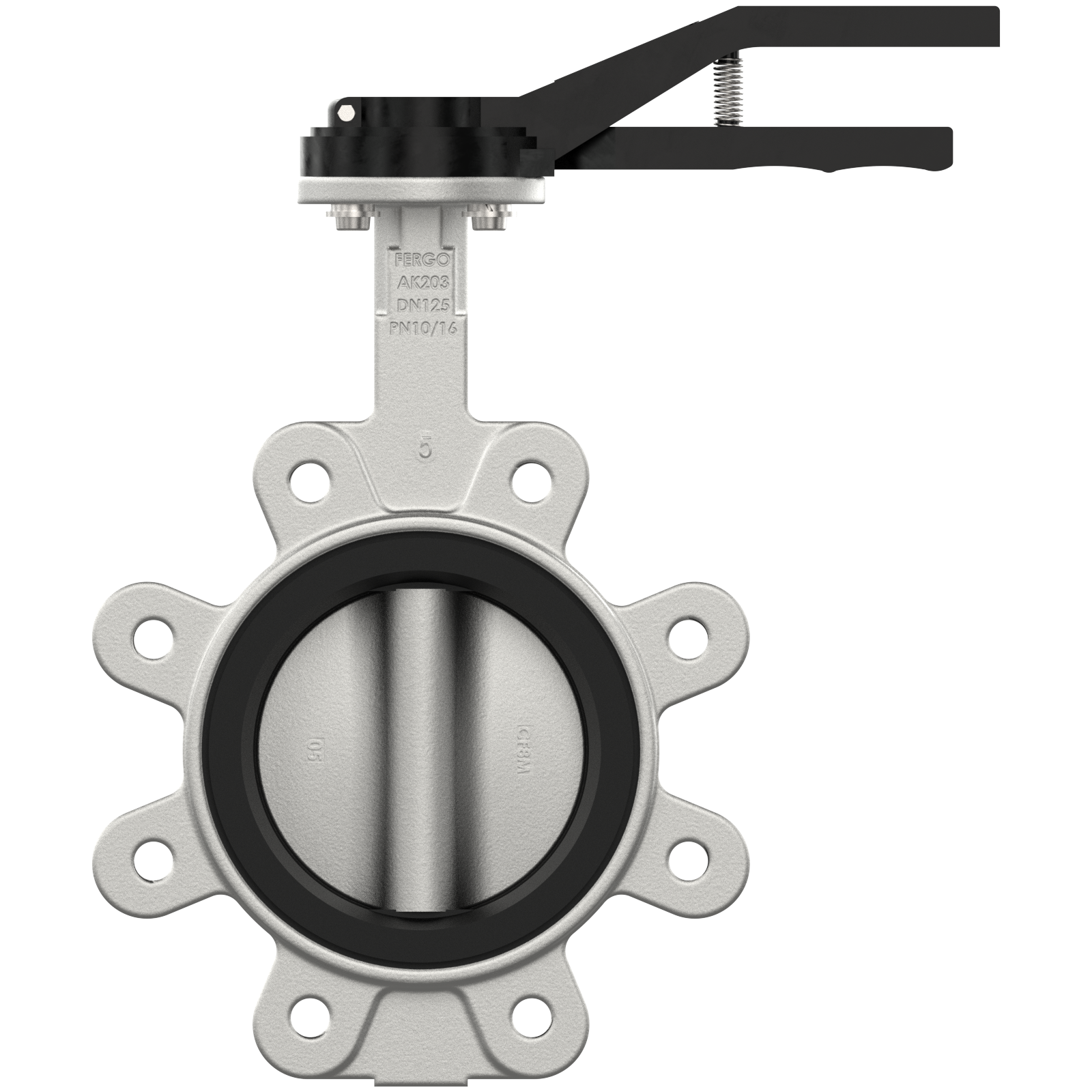 Stainless steel butterfly valve DN125