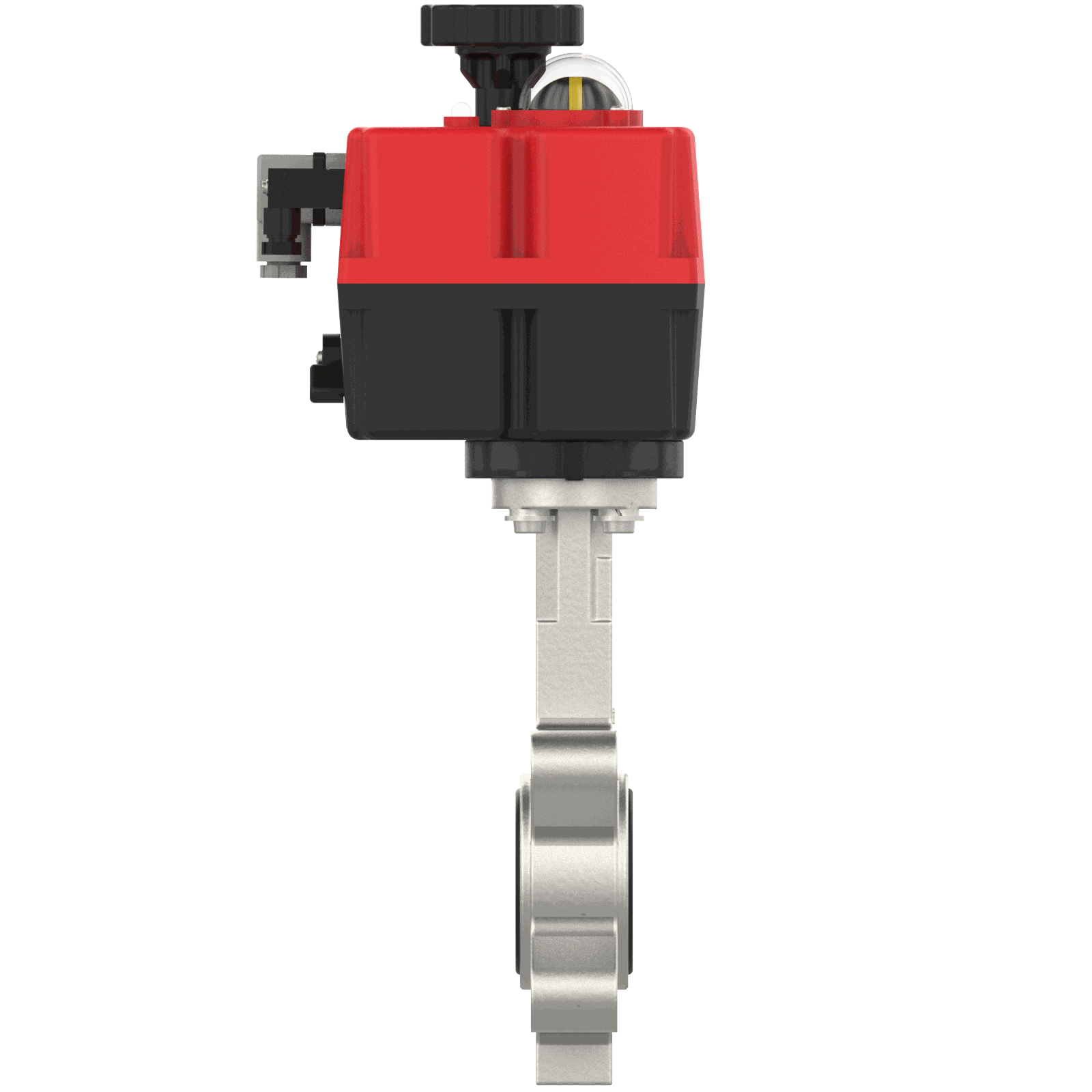 Edelstahl Absperrklappe DN50 mit elektrischem Antrieb für industrielle Anwendungen Elektrische Absperrklappe DN 50 aus Edelstahl