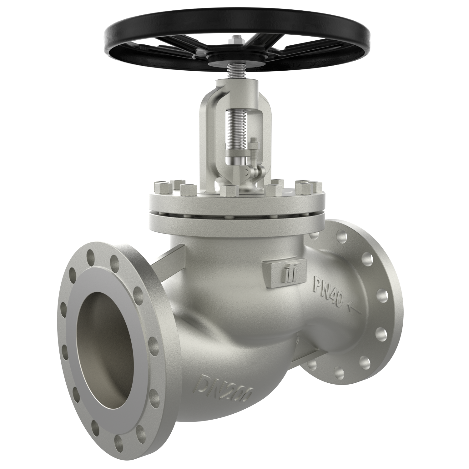 VG450 flanged shut-off valve DN 200 PN40 stainless steel TA air handwheel