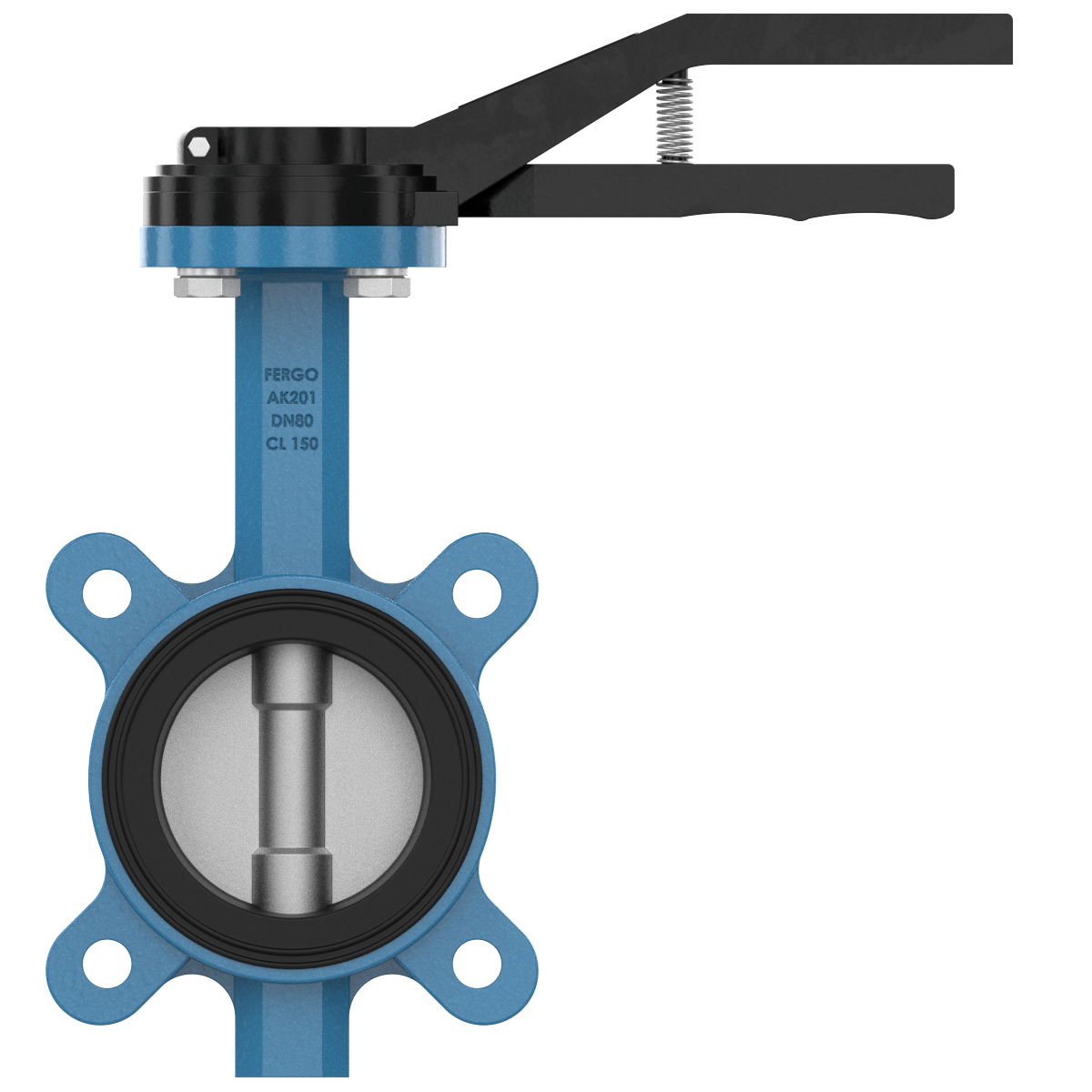 Butterfly valve DN80 ASME Class 150 for industrial piping systems