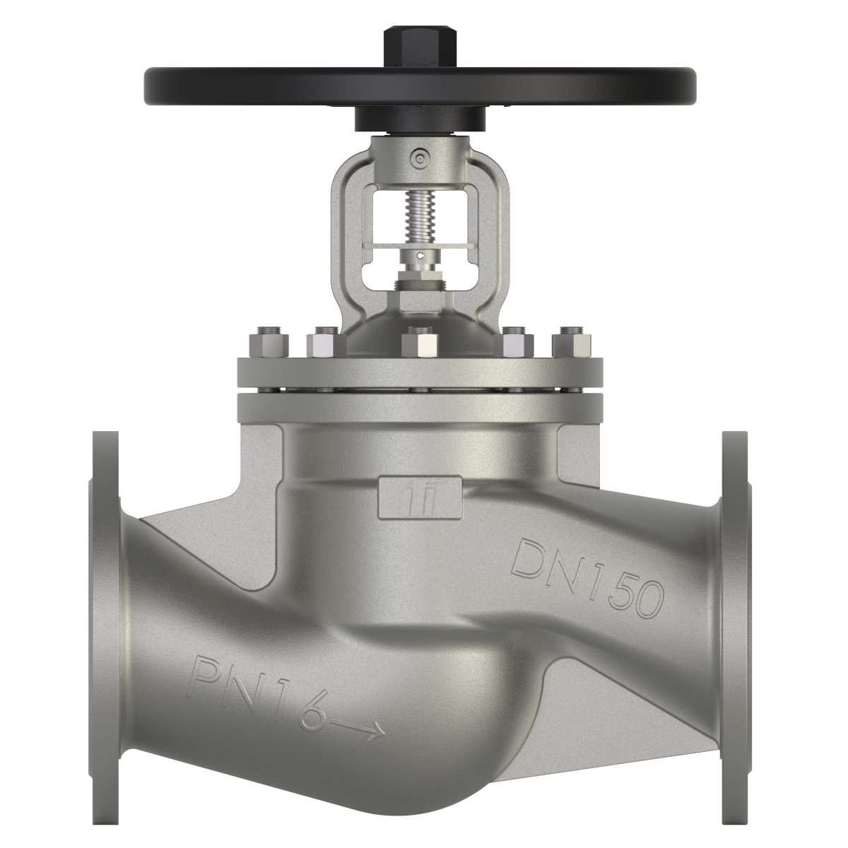 Stainless steel bellows sealed globe valve DN150 PN16