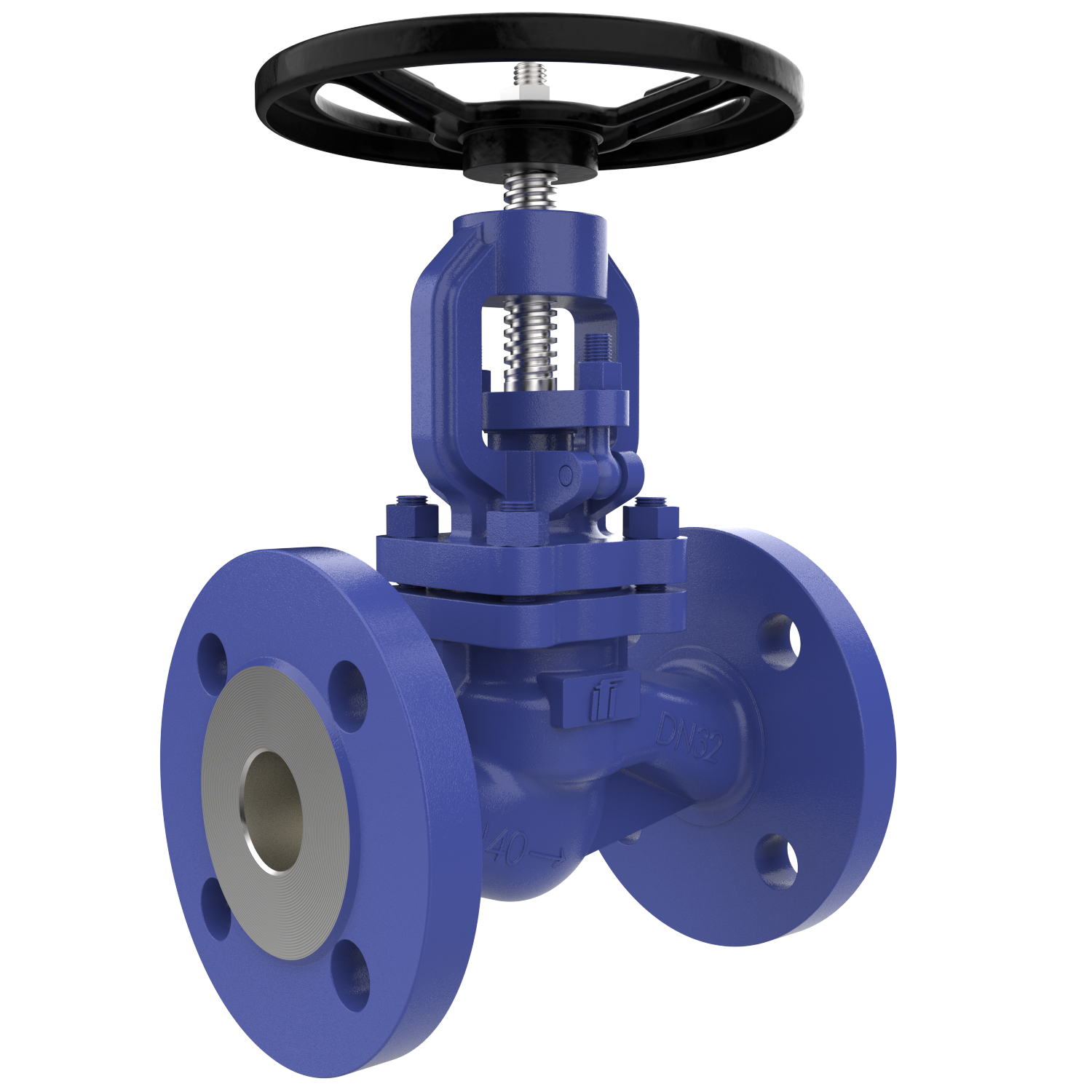 VG430 flanged shut-off valve DN 32 PN16/40 steel TA-air handwheel