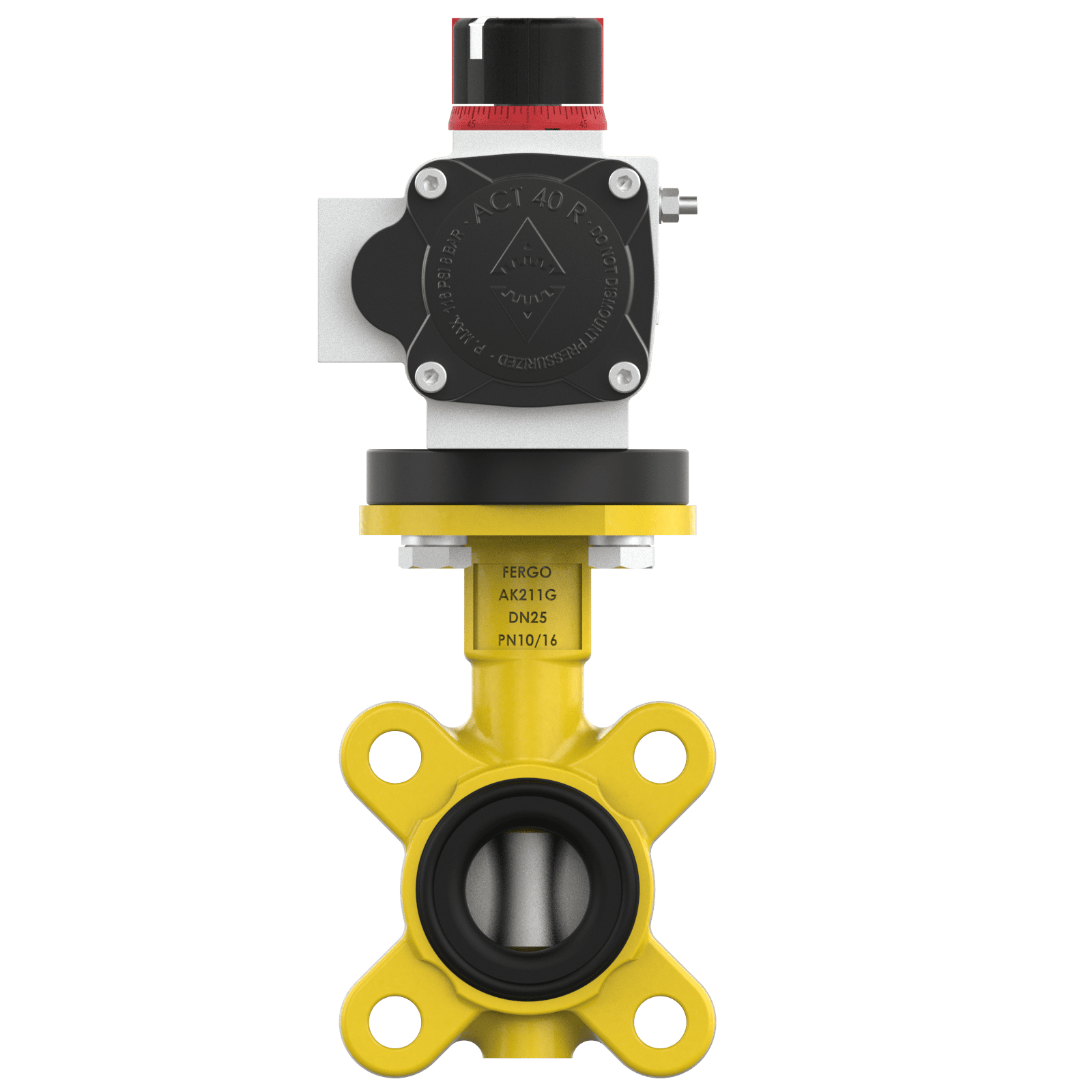 Gas Absperrklappe DN25 pneumatisch Pneumatische Absperrklappe DN25 für Gas