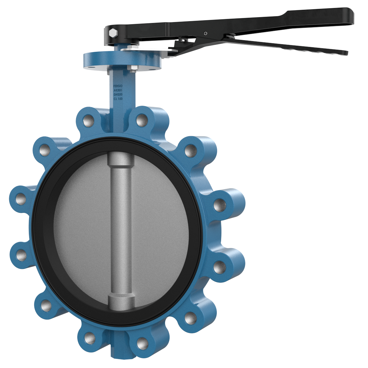 Butterfly valve DN250 ASME Class 150 for industrial piping systems