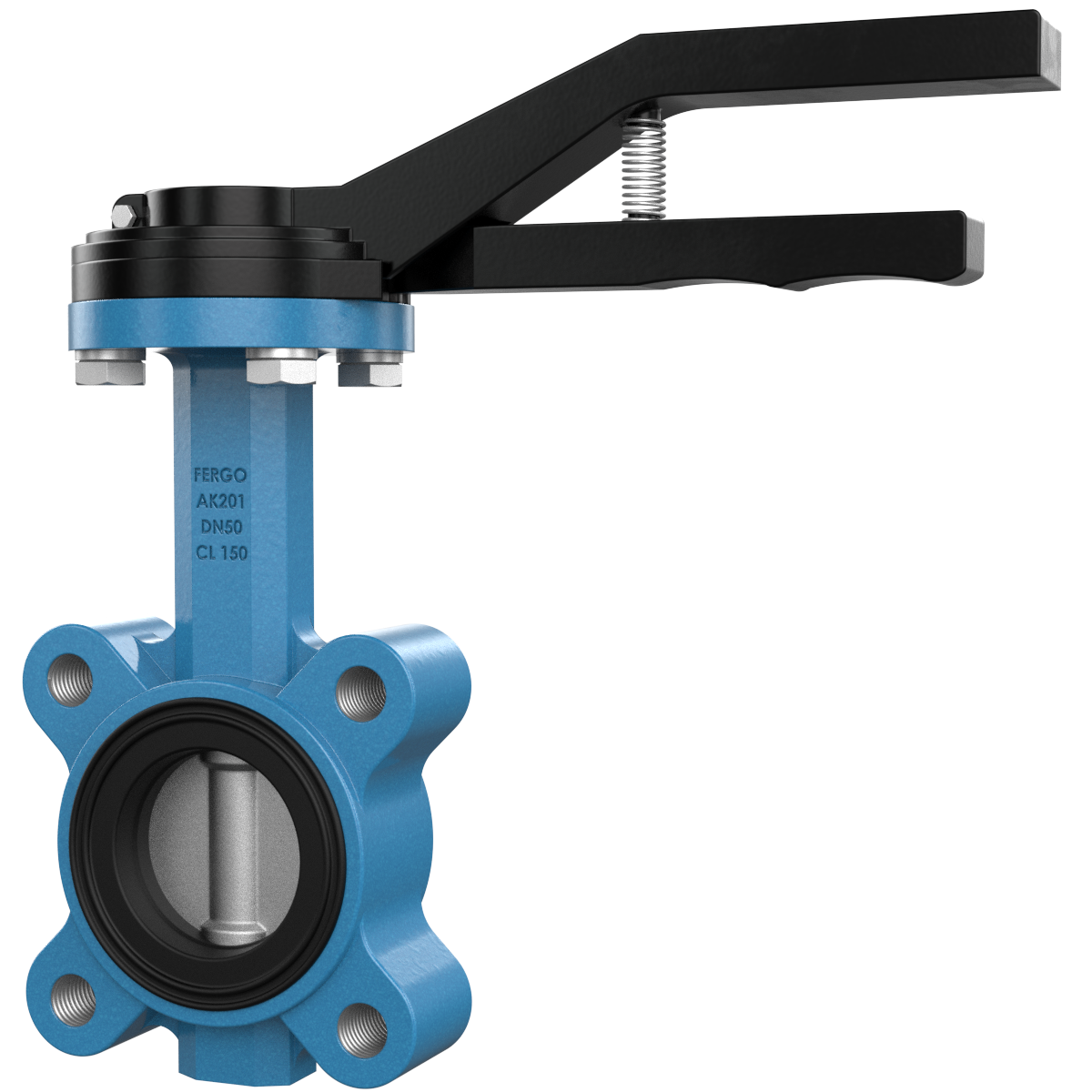Butterfly valve DN50 ASME Class 150 for industrial piping systems