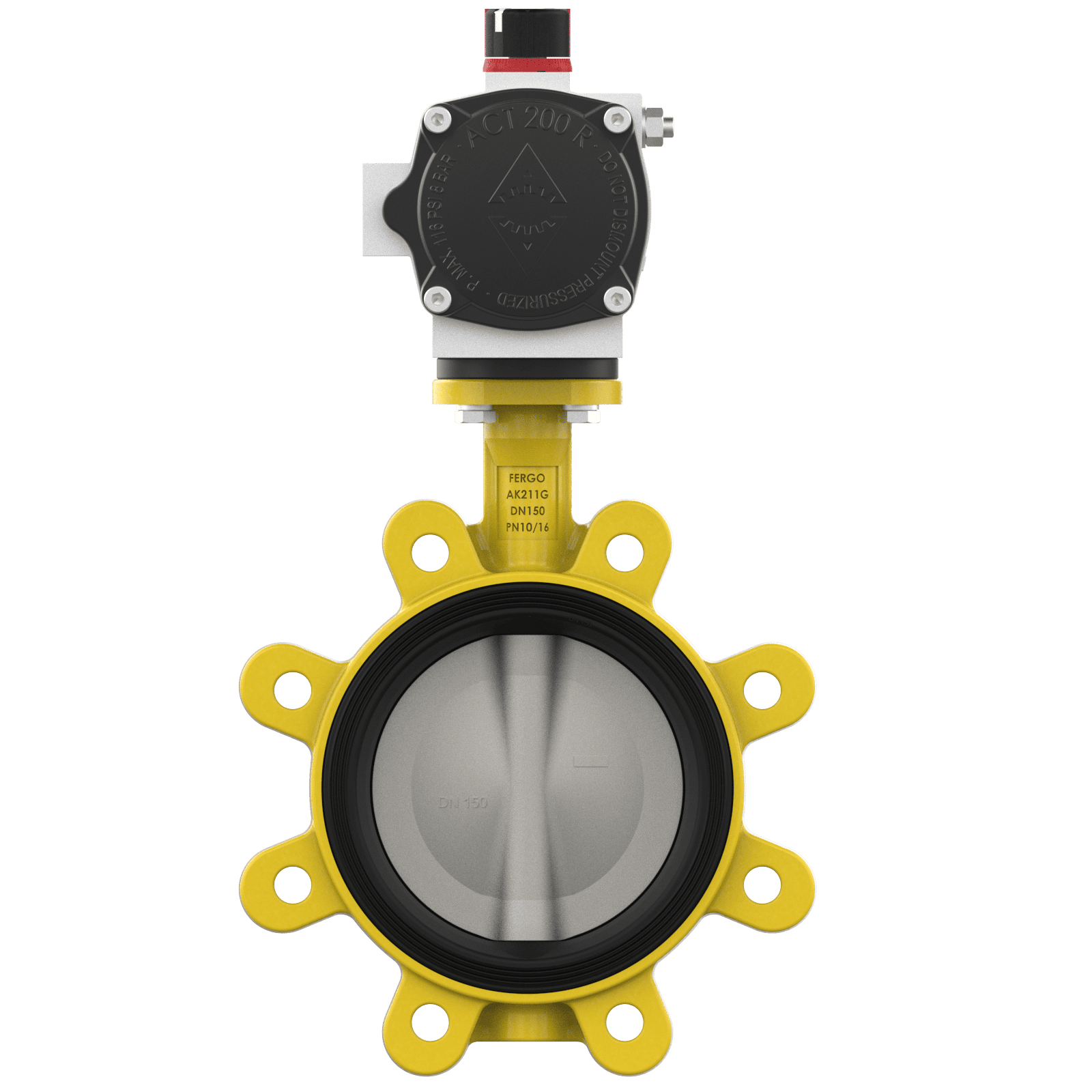 Pneumatische Absperrklappe DN150 für Gas
