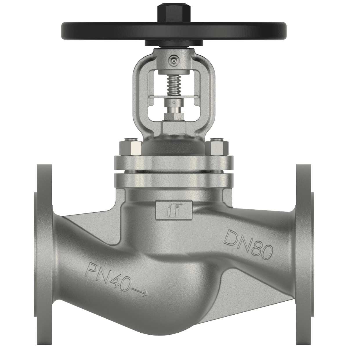 Stainless steel bellows sealed globe valve DN80 PN40