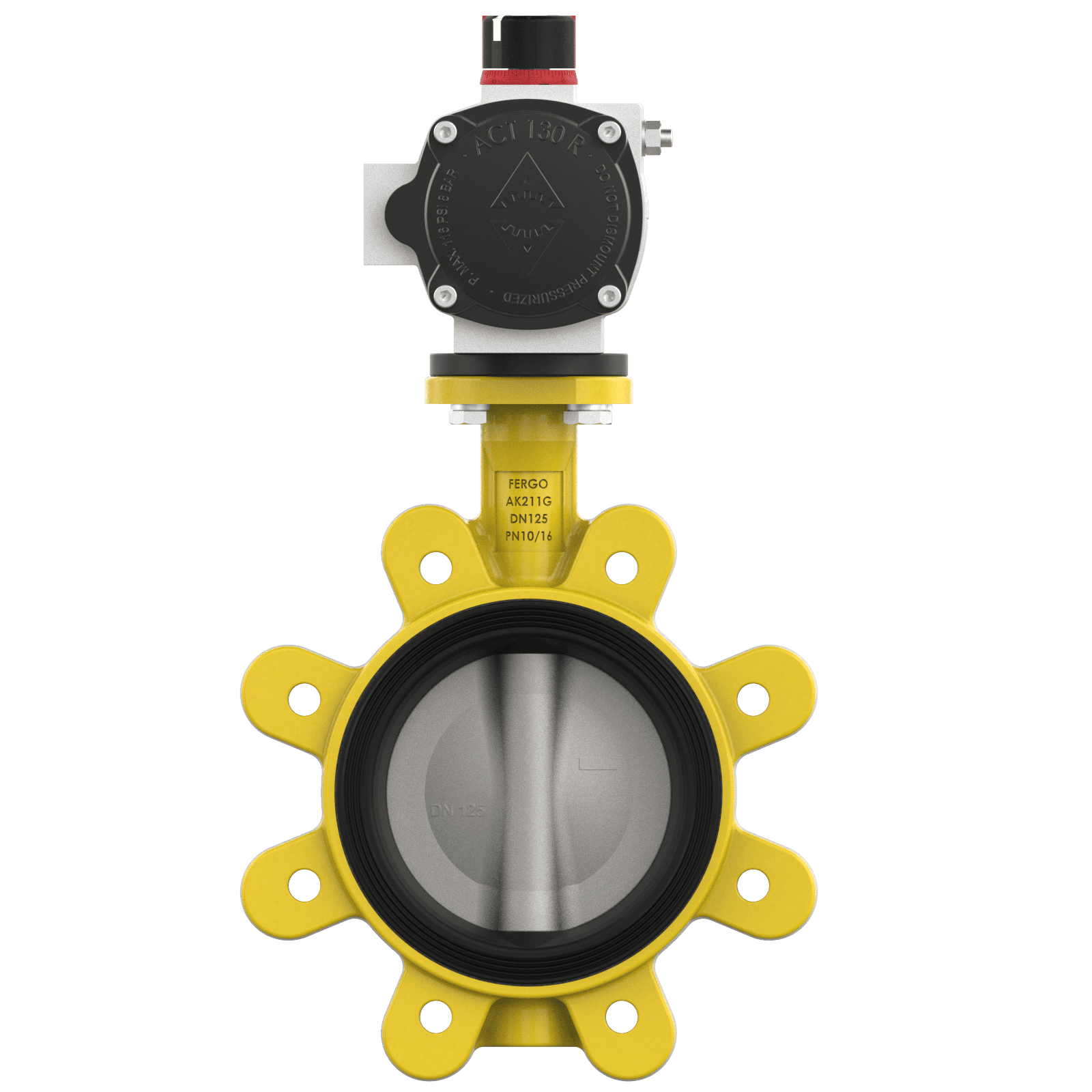 Gas Absperrklappe DN125 pneumatisch Pneumatische Absperrklappe DN125 für Gas
