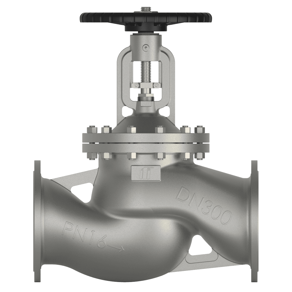 Stainless steel bellows sealed globe valve DN300 PN16