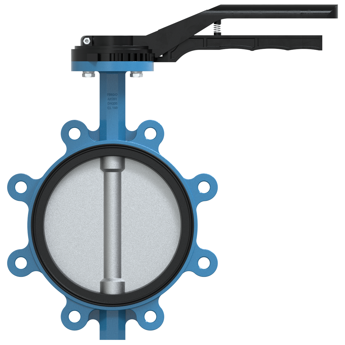 Butterfly valve DN200 ASME Class 150 for industrial piping systems