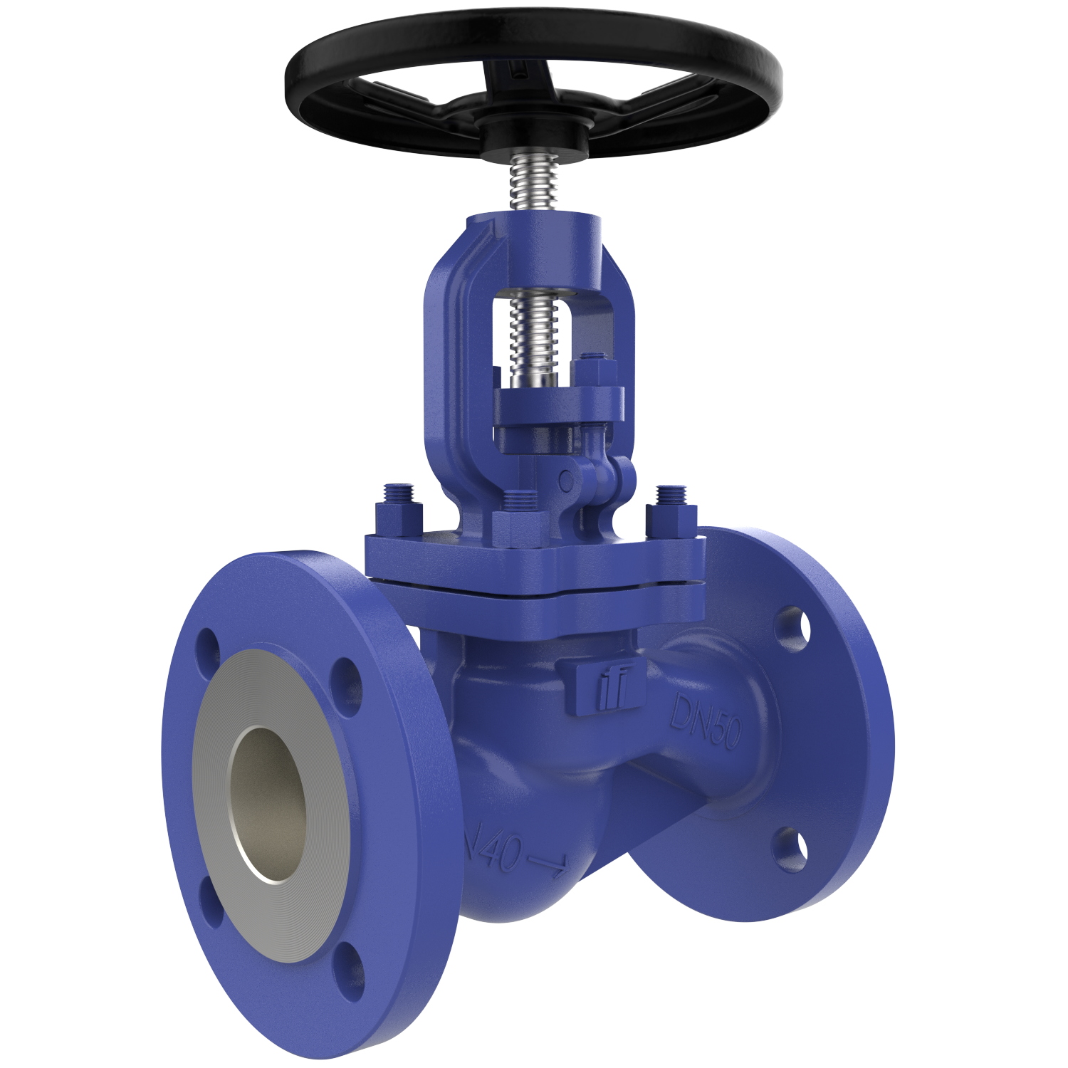 VG430 flanged shut-off valve DN 50 PN16/40 steel TA-air handwheel