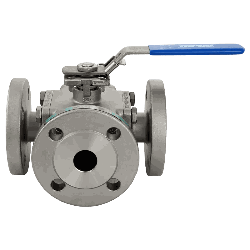 Vanne boisseau à 3 voies DN 80 PN 16 L alésage inox